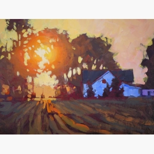 Sunrise Over Farmhouse